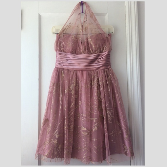 Junior's rose gold halter dress - Picture 1 of 4